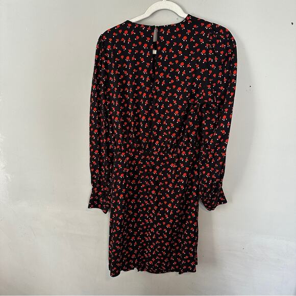 Boden Tulip Charm Tie Side Mini Dress 8 NWT NEW Red Floral Puff Sleeve - Picture 4 of 14